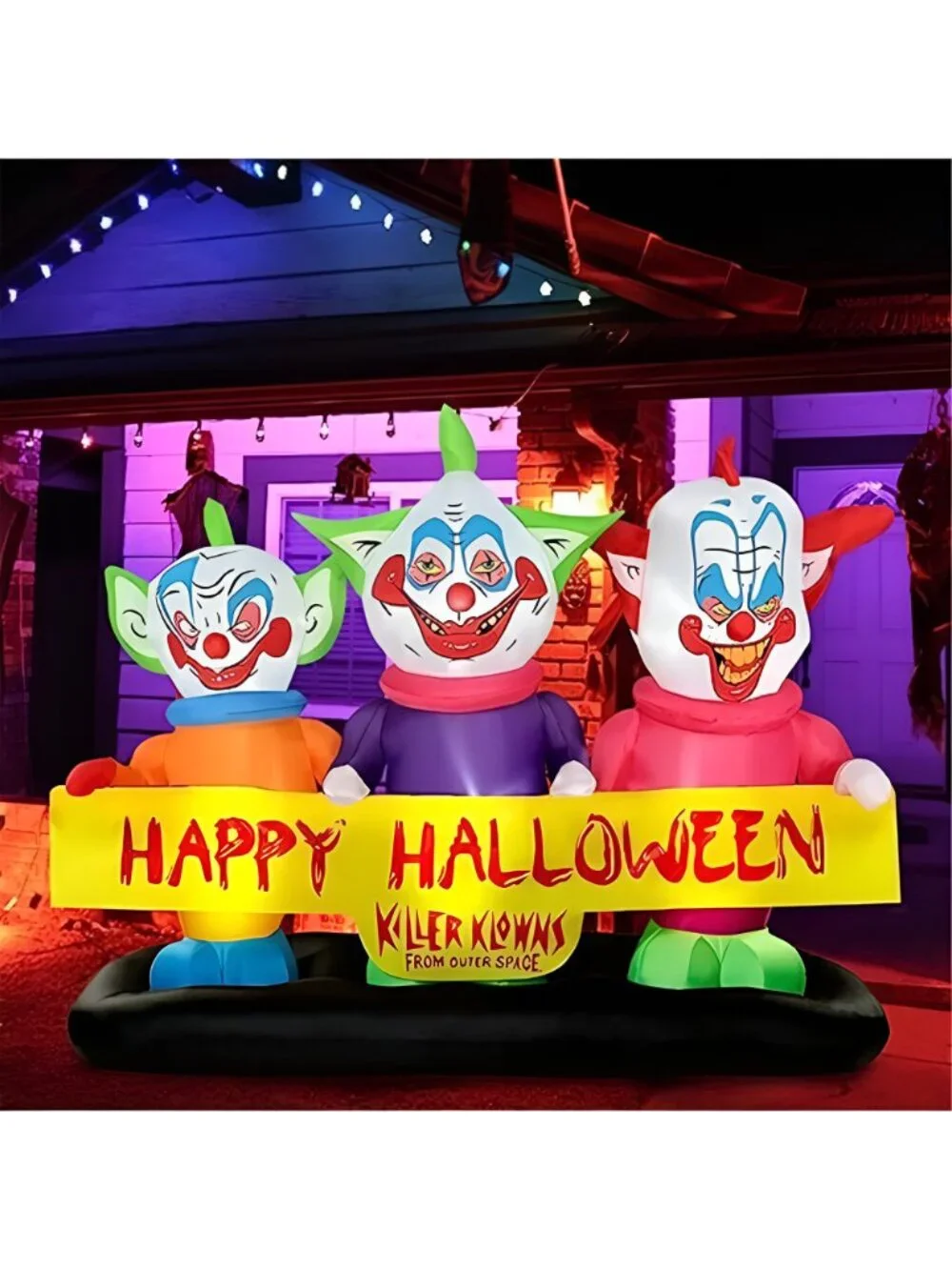 6ft Long Halloween Inflatable Three Killer Clowns Decoration